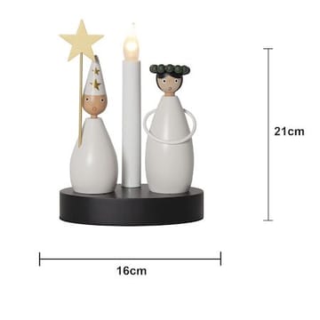 Christmas Joy Lucia 16 cm - Rund Ljusstake i Trä - Vit - Inredning - Julpynt & helgdekoration - Julpynt & juldekoration