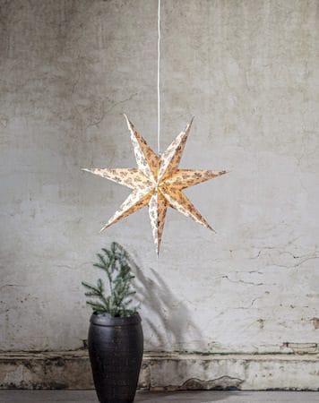 Cotton Adventsstjärna 60 cm – Jullampa i papper - Beige med grönt mönster - Inredning - Julpynt & helgdekoration - Julpynt & juldekoration