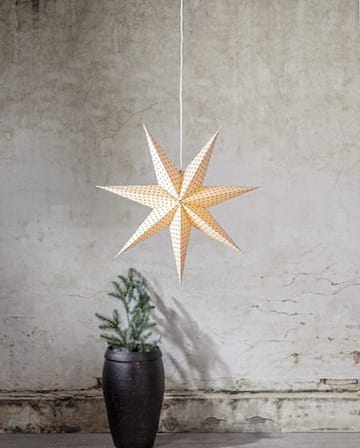 Cotton Adventsstjärna 60 cm – Jullampa i papper - Beige med gröna prickar - Inredning - Julpynt & helgdekoration - Julpynt & juldekoration