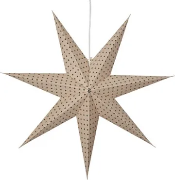 Cotton Adventsstjärna 60 cm – Jullampa i papper - Beige med gröna prickar - Inredning - Julpynt & helgdekoration - Julpynt & juldekoration