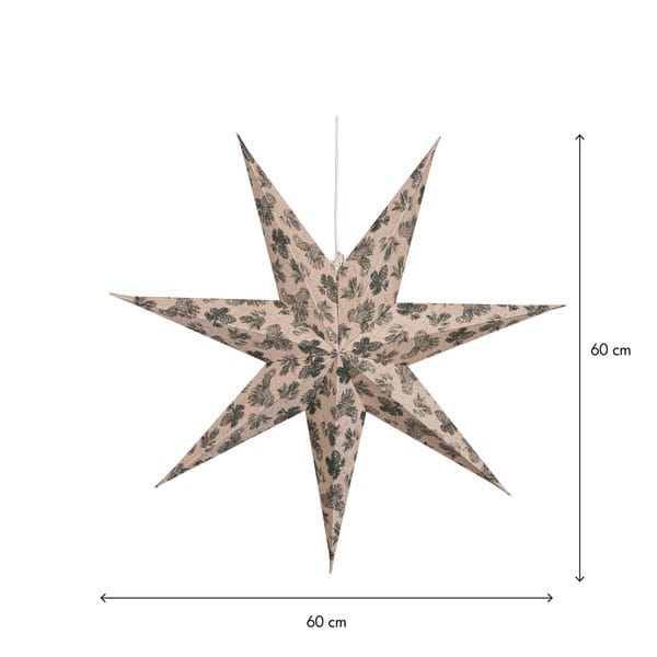 Cotton Adventsstjärna 60 cm – Jullampa i papper - Beige med grönt mönster - Inredning - Julpynt & helgdekoration - Julpynt & juldekoration