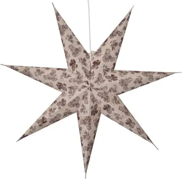 Cotton Adventsstjärna 60 cm - Jullampa i papper - Beige med rött mönster - Inredning - Julpynt & helgdekoration - Julpynt & juldekoration