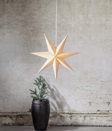 Cotton Adventsstjärna 60 cm - Jullampa i papper - Beige med röda prickar - Inredning - Julpynt & helgdekoration - Julpynt & juldekoration