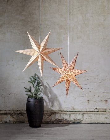Cotton Adventsstjärna 60 cm - Jullampa i papper - Beige med röda prickar - Inredning - Julpynt & helgdekoration - Julpynt & juldekoration