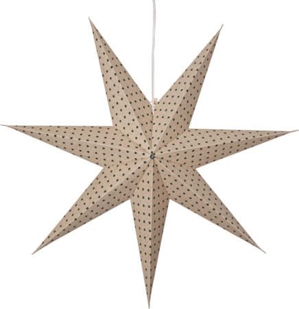 Cotton Pappersstjärna 60 cm - beige med gröna prickar - Inredning - Julpynt & helgdekoration - Julpynt & juldekoration