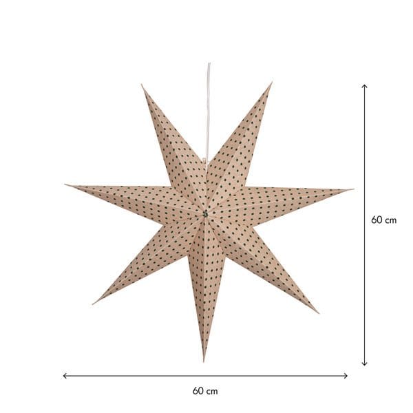 Cotton Pappersstjärna 60 cm - beige med gröna prickar - Inredning - Julpynt & helgdekoration - Julpynt & juldekoration