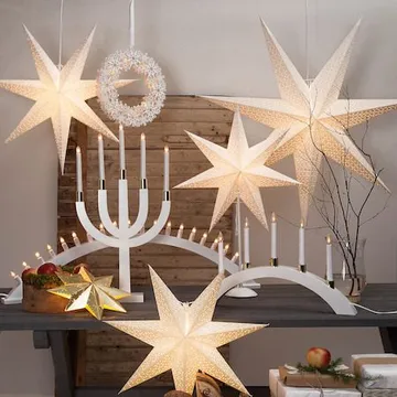 Dot Stor adventsstjärna 100 cm - Jullampa i papper - Vit - Inredning - Julpynt & helgdekoration - Julpynt & juldekoration