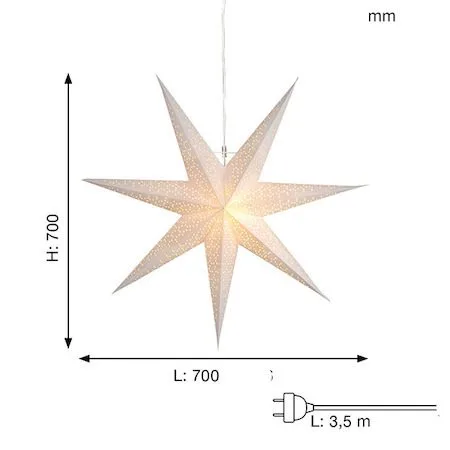 Dot Stor Adventsstjärna 70 cm - Jullampa i Papper - Vit - Inredning - Julpynt & helgdekoration - Julpynt & juldekoration