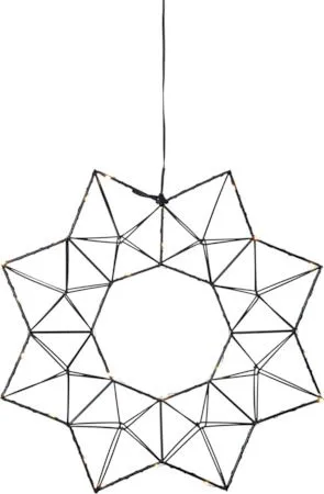 Edge Krans med Belysning 40 cm – Jullampa i metall, Svart