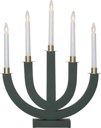 Eli Ljusstake 37 cm - grön med guldfärgad dekoration - Inredning - Julpynt & helgdekoration - Julpynt & juldekoration