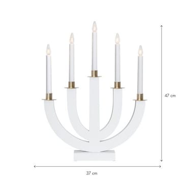 Eli Ljusstake 37 cm - vit med guldmålad dekoration - Inredning - Julpynt & helgdekoration - Julpynt & juldekoration