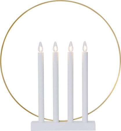 Glory Adventsljusstake 42 cm - Ljusstake i Metall, Vit