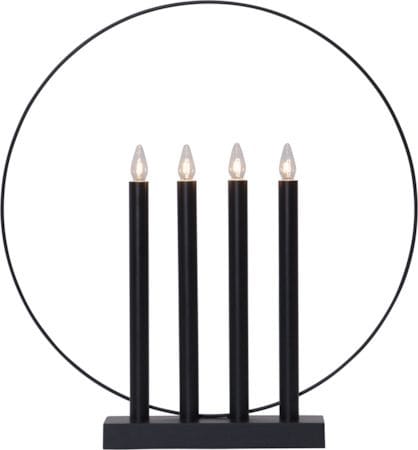 Glory Ljusstake 42 cm - svart med mässingsfärgad dekoration - Inredning - Julpynt & helgdekoration - Julpynt & juldekoration