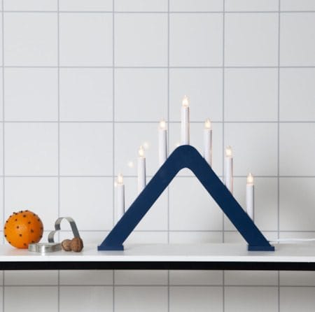 Jarve Adventsljusstake 41 cm - Elljusstake i Trä för Fönster - Marinblå - Inredning - Julpynt & helgdekoration - Julpynt & juldekoration