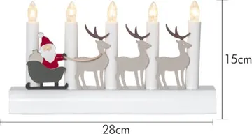 Julia Adventsljusstake Tomte & Renar 28 cm - Ljusstake i Trä för Advent - Vit - Inredning - Julpynt & helgdekoration - Julpynt & juldekoration