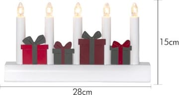 Julia Ljusstake 28 cm - vit med flerfärgade julklappar - Inredning - Julpynt & helgdekoration - Julpynt & juldekoration