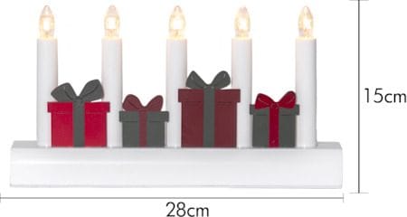 Julia Ljusstake 28 cm - vit med flerfärgade julklappar - Inredning - Julpynt & helgdekoration - Julpynt & juldekoration