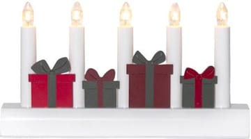 Julia Ljusstake 28 cm - vit med flerfärgade julklappar - Inredning - Julpynt & helgdekoration - Julpynt & juldekoration