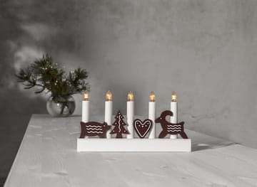 Julia Ljusstake 28 cm - vit och brun - Inredning - Julpynt & helgdekoration - Julpynt & juldekoration