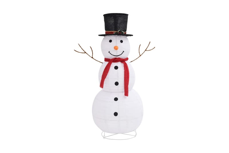 Dekorativ snögubbe med LED lyxigt tyg 120 cm - Vit - Julpynt & juldekoration - Julängel & julfigur