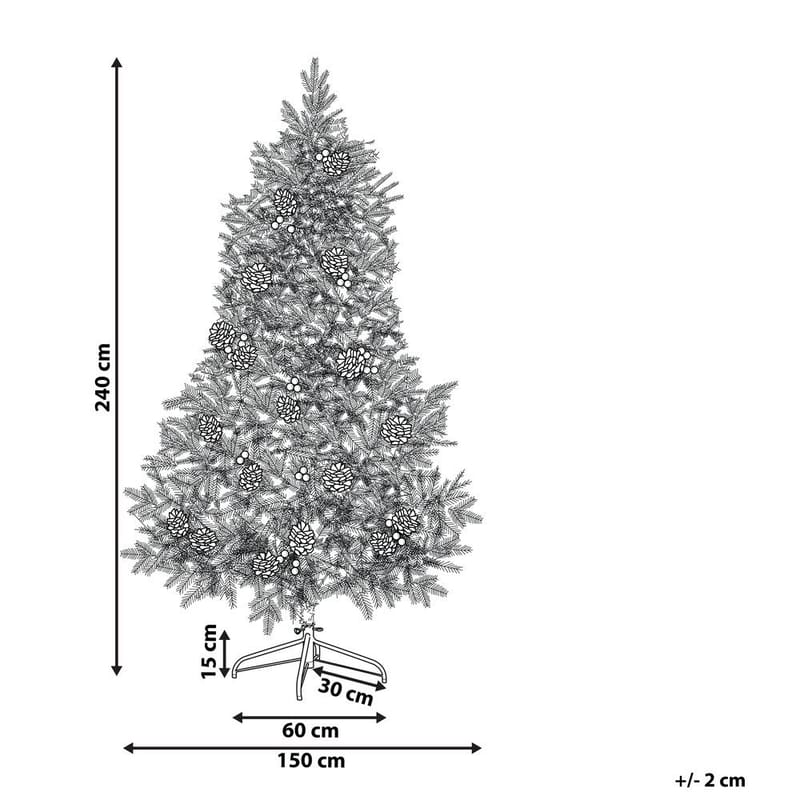 Denali Plastgran 240 cm - Grön/Röd/Vit - Inredning - Julpynt & helgdekoration - Julpynt & juldekoration - Plastgran