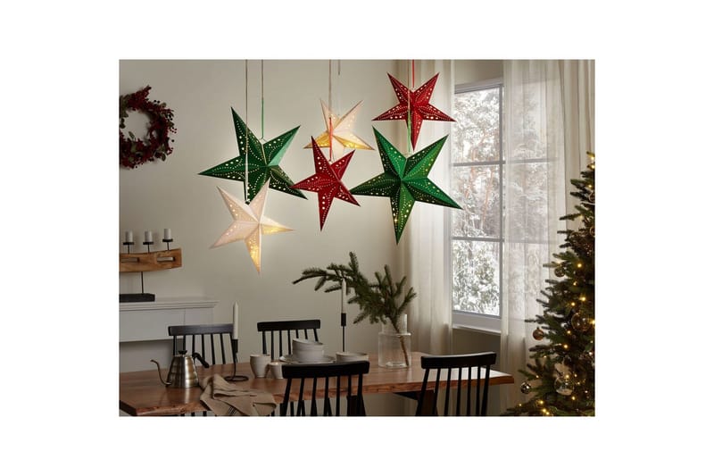 Hängande dekorationer Motti set om 2 Grön, 60x18x60 cm - Grön, 60x18x60 cm - Inredning - Julpynt & helgdekoration - Julpynt & juldekoration - Julängel & julfigur