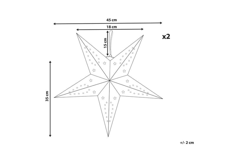 Hängande dekorationer Motti set om 2 Svart, 45x18x45 cm - Svart, 45x18x45 cm - Inredning - Julpynt & helgdekoration - Julpynt & juldekoration - Julängel & julfigur