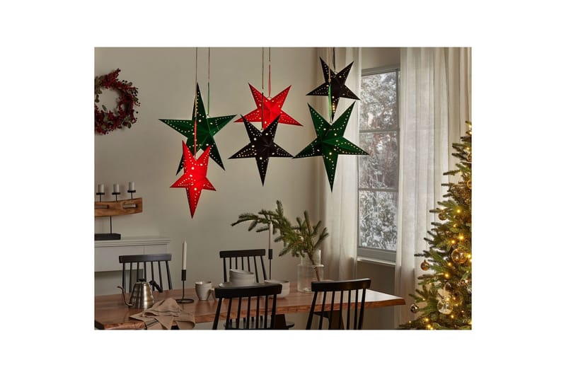 Hängande dekorationer Motti set om 2 Svart, 45x18x45 cm - Svart, 45x18x45 cm - Inredning - Julpynt & helgdekoration - Julpynt & juldekoration - Julängel & julfigur