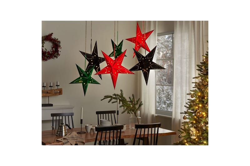 Hängande dekorationer Motti set om 2 Svart, 60x18x60 cm - Svart, 60x18x60 cm - Inredning - Julpynt & helgdekoration - Julpynt & juldekoration - Julängel & julfigur