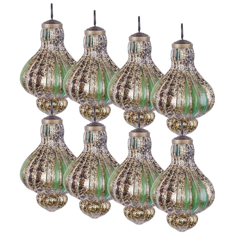 Julgranskula Brillant Set med 8, Guld, Grön