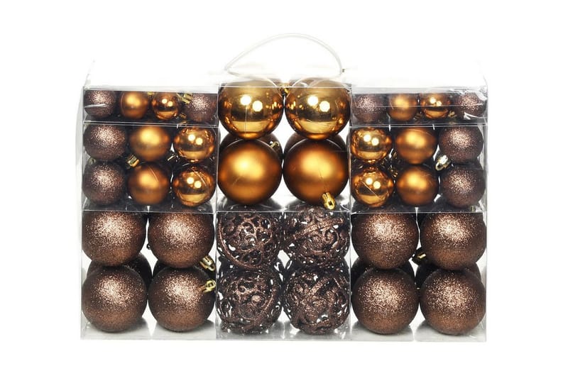 Julgranskulor 100 delar set 3/4/6 cm brun/brons/guld - Brun/Brons/Guld - Inredning - Julpynt & helgdekoration - Julpynt & juldekoration
