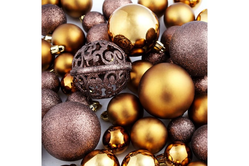 Julgranskulor 100 delar set 3/4/6 cm brun/brons/guld - Brun/Brons/Guld - Inredning - Julpynt & helgdekoration - Julpynt & juldekoration