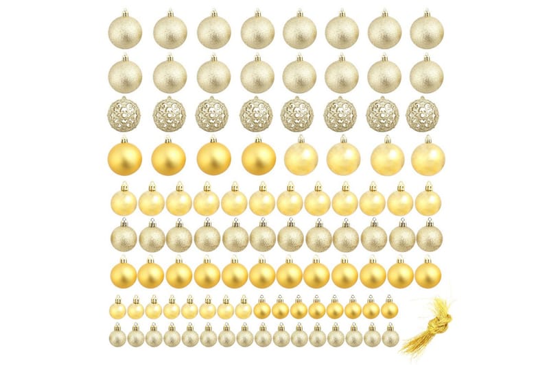 Julgranskulor 100 delar set 3/4/6 cm guld - Guld - Inredning - Julpynt & helgdekoration - Julpynt & juldekoration