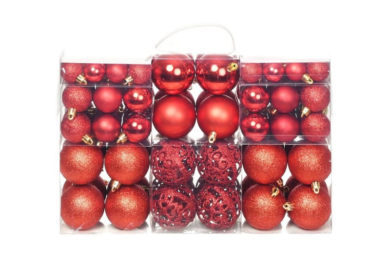 Julgranskulor 100 delar set 3/4/6 cm röd - Röd - Inredning - Julpynt & helgdekoration - Julpynt & juldekoration
