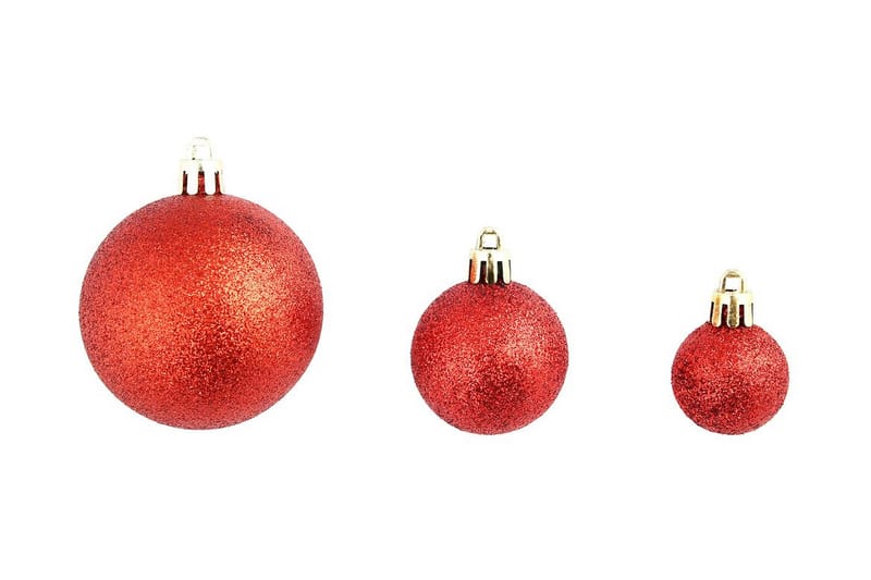 Julgranskulor 100 delar set 3/4/6 cm röd - Röd - Inredning - Julpynt & helgdekoration - Julpynt & juldekoration