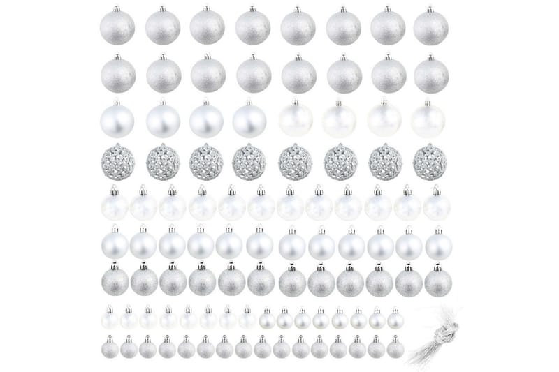 Julgranskulor 100 delar set 3/4/6 cm silver - Silver - Julpynt & juldekoration - Julgranspynt & julgranskulor