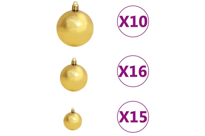 Julgranskulor 120 st med spira och 300 LED guld och brons - Guld/Brons - Julpynt & juldekoration - Julgranspynt & julgranskulor