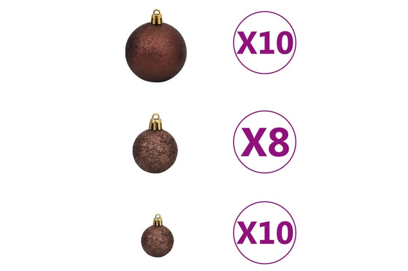 Julgranskulor 120 st med spira och 300 LED guld och brons - Guld/Brons - Inredning - Julpynt & helgdekoration - Julpynt & juldekoration