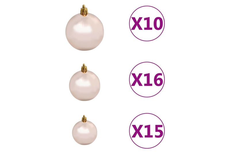 Julgranskulor 120 st med spira och 300 LED roséguld - Roséguld - Inredning - Julpynt & helgdekoration - Julpynt & juldekoration