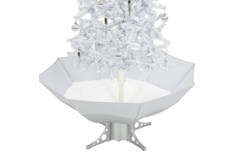 Julgran med snö och paraplybas vit 170 cm - Vit - Inredning - Julpynt & helgdekoration - Julpynt & juldekoration - Plastgran