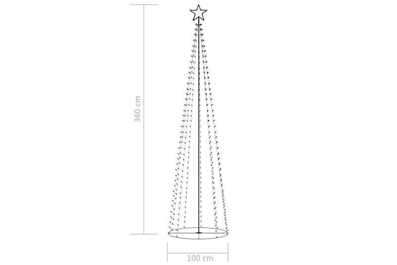 Julgranskon 400 varmvita LEDs 100x360 cm - Vit - Plastgran