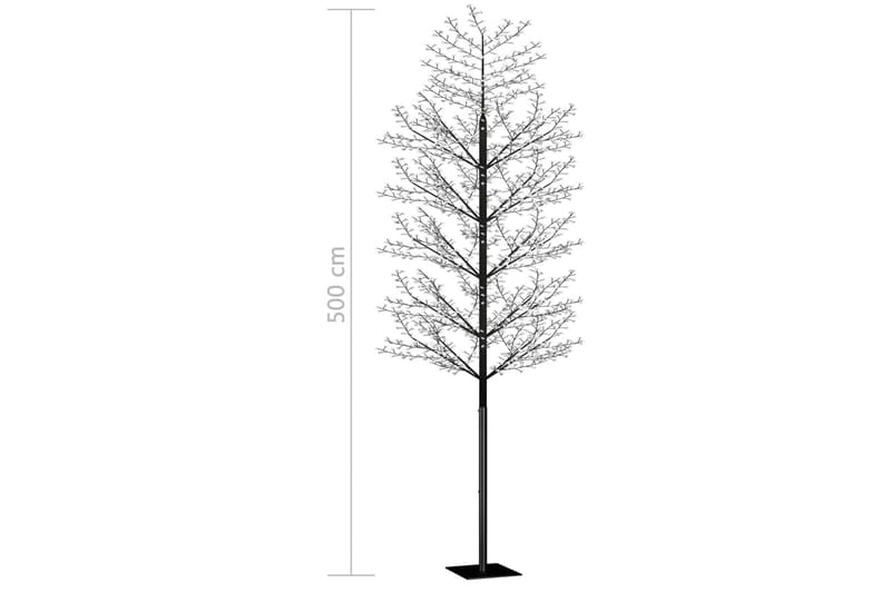 Plastgran 2000 LED körsbärsblommor blåvitt ljus 500 cm - Svart - Plastgran