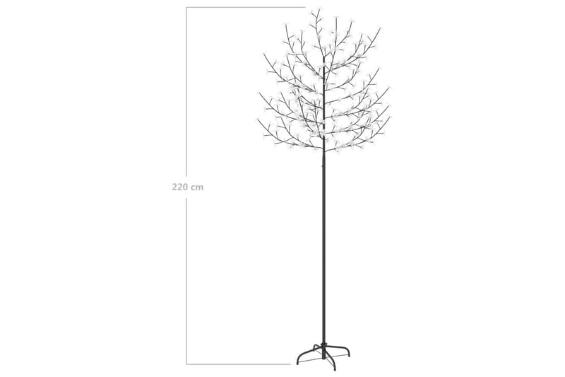 Plastgran 220 LED körsbärsblommor kallvitt ljus 220 cm - Svart - Plastgran