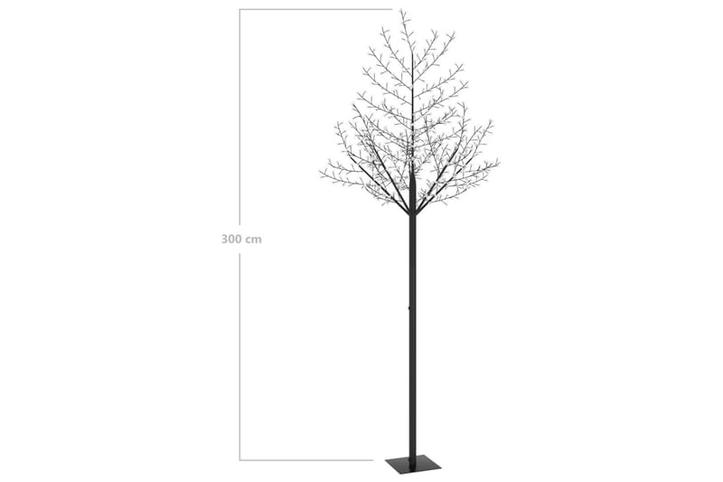 Plastgran 600 LED körsbärsblommor blått ljus 300 cm - Svart - Plastgran