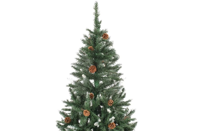 Plastgran med kottar och vitt glitter 210 cm - Grön - Inredning - Julpynt & helgdekoration - Julpynt & juldekoration - Plastgran