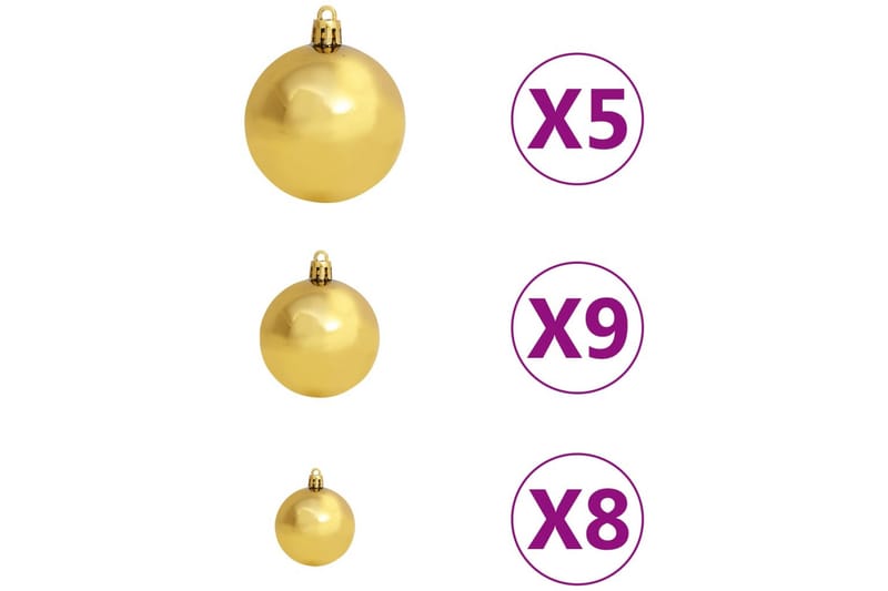 Plastgran med LED och julgranskulor blå 120 cm PVC - Inredning - Julpynt & helgdekoration - Julpynt & juldekoration - Plastgran