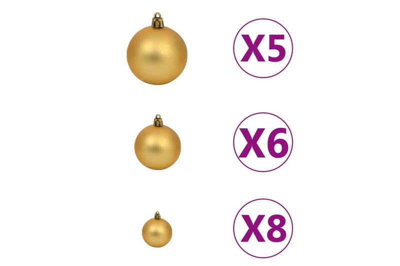 Plastgran med LED och julgranskulor blå 120 cm PVC - Inredning - Julpynt & helgdekoration - Julpynt & juldekoration - Plastgran