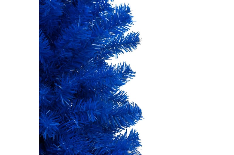 Plastgran med LED och julgranskulor blå 150 cm PVC - Plastgran