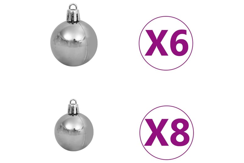 Plastgran med LED och julgranskulor blå 180 cm PVC - Inredning - Julpynt & helgdekoration - Julpynt & juldekoration - Plastgran