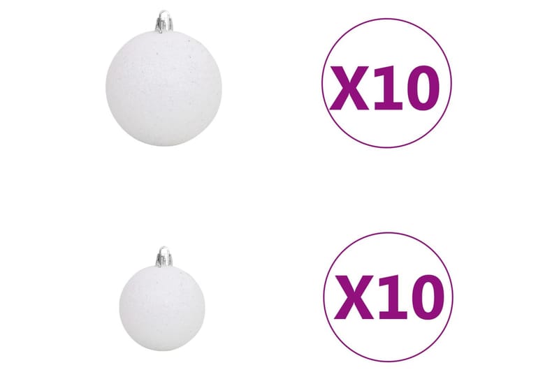 Plastgran med LED och julgranskulor blå 210 cm PVC - Plastgran